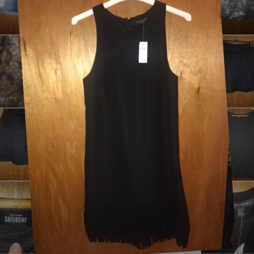 Banana Republic Evening Dress - Black w/ Fringe